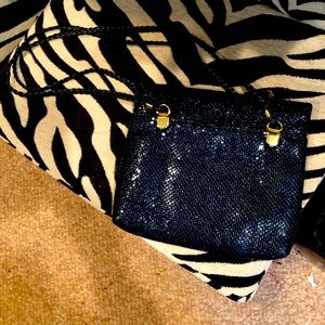 Black handbag with over the shoulder straps